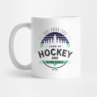 Land of Hockey and 10,000 Goals-Minnesota Inspired Vintage Fan Design Mug